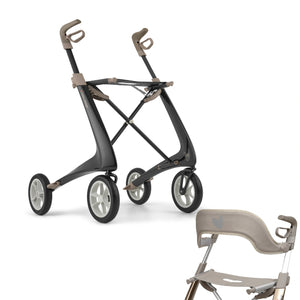 Carbon Black byACRE Ultralight Rollator with Backrest Bundle