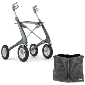 Midnight Blue byACRE Overland Rollator with grocery bag Bundle