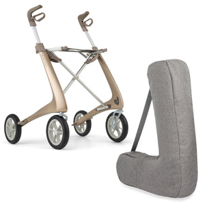 Champagne Gold byACRE Ultralight Rollator with travel bag Bundle