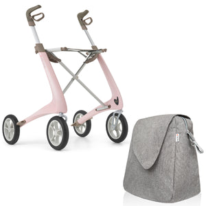 Pale Rose byACRE Ultralight Rollator with weekend bag Bundle