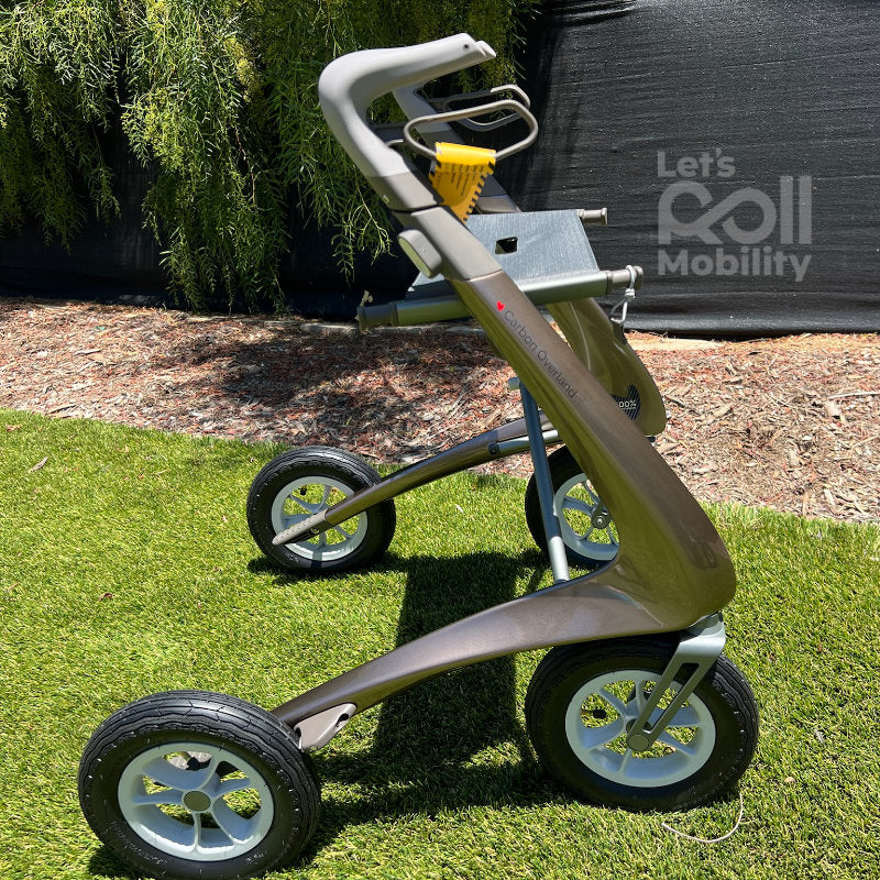 Bentley Brown byACRE Carbon Overland rollator in direct sunlight