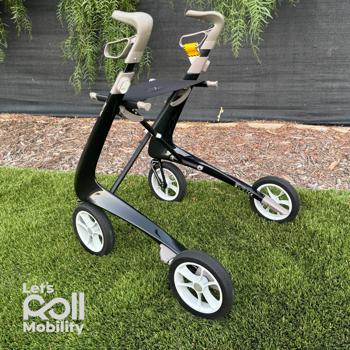 Carbon Black byACRE Ultralight rollator close up in shade