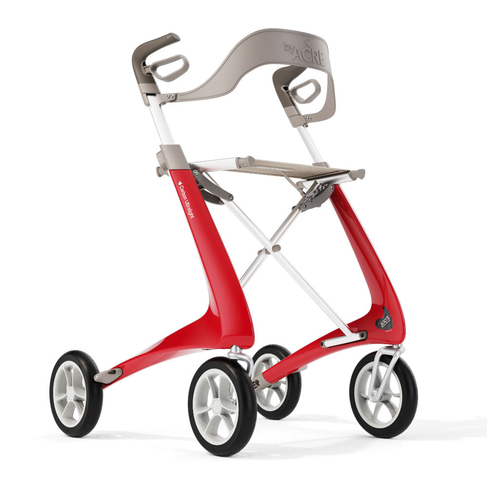 byACRE Carbon Ultralight Walker in Red with Backrest