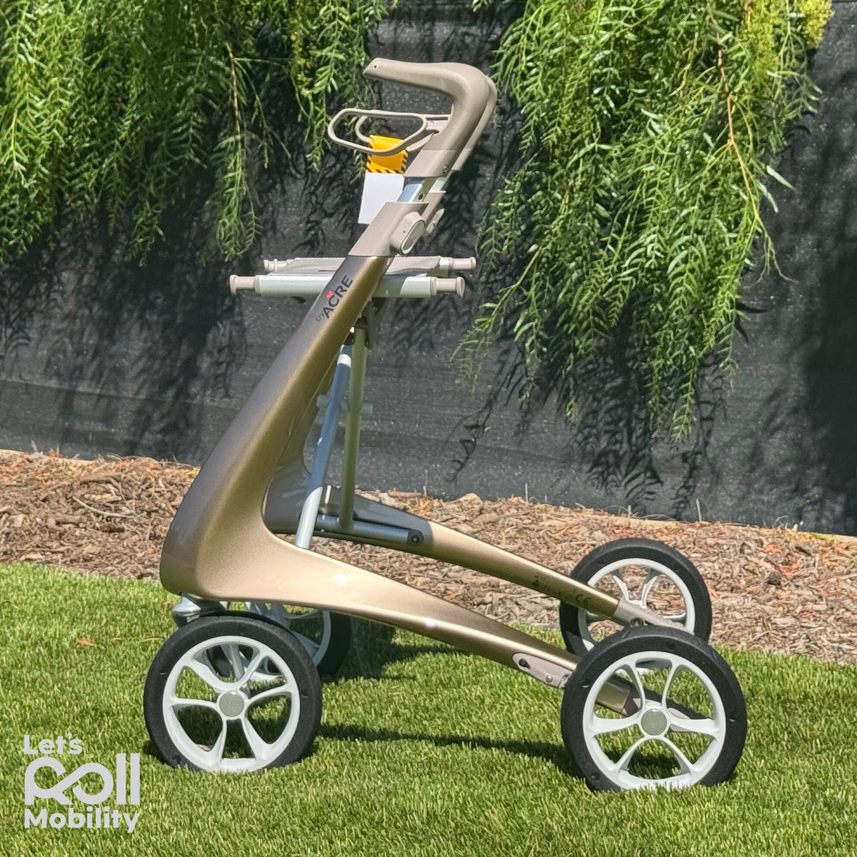 Champagne Gold byACRE Ultralight rollator in direct sunlight
