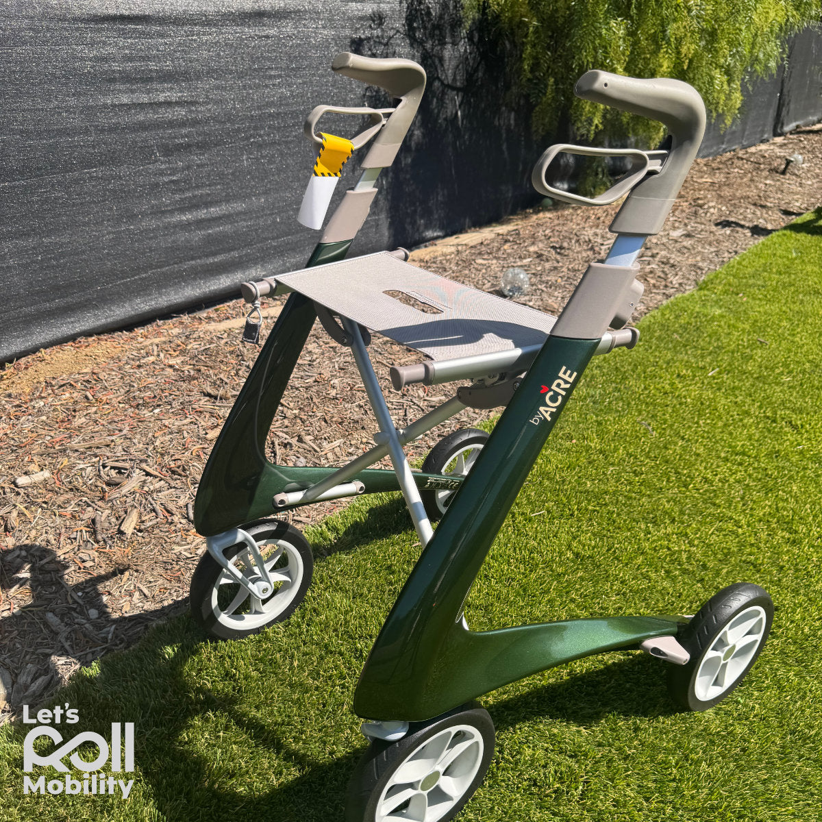 British Racing Green byACRE Ultralight rollator close up 