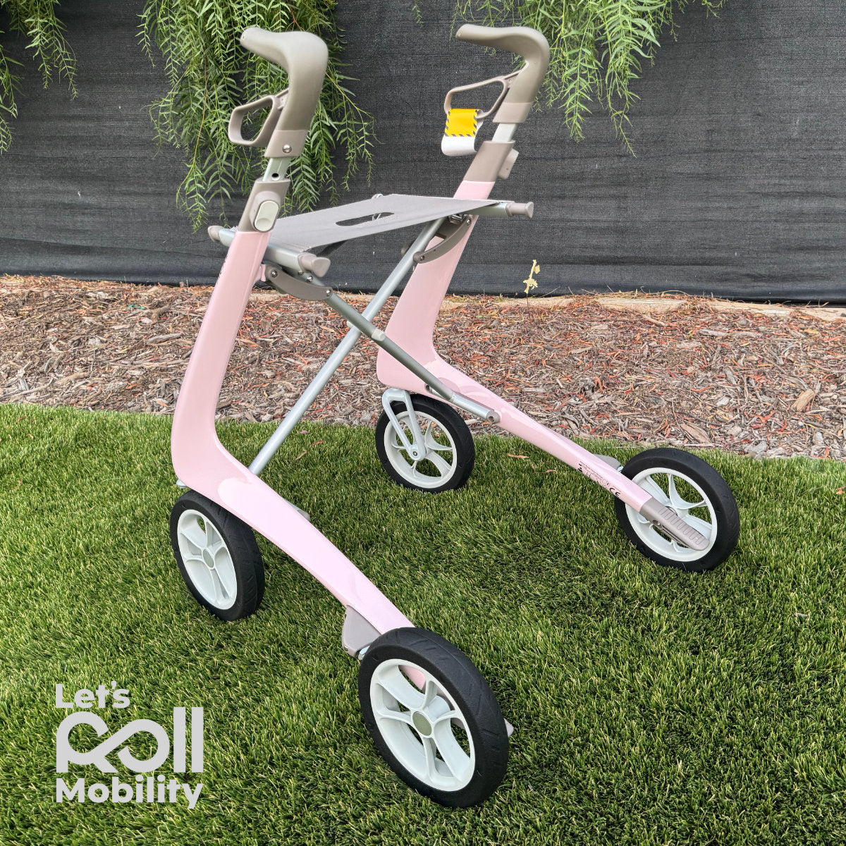 Pale Rose byACRE Ultralight rollator close up in shade