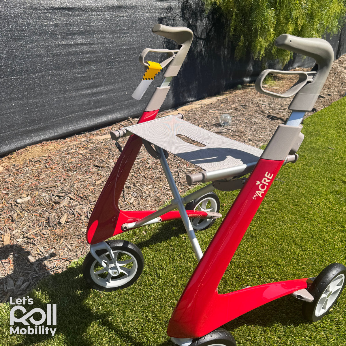 Strawberry Red byACRE Ultralight rollator close up 