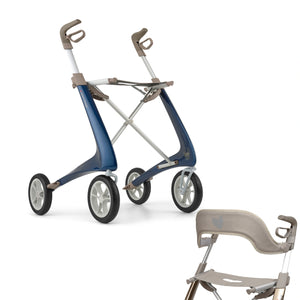 Royal Blue byACRE Ultralight Rollator with Backrest Bundle 