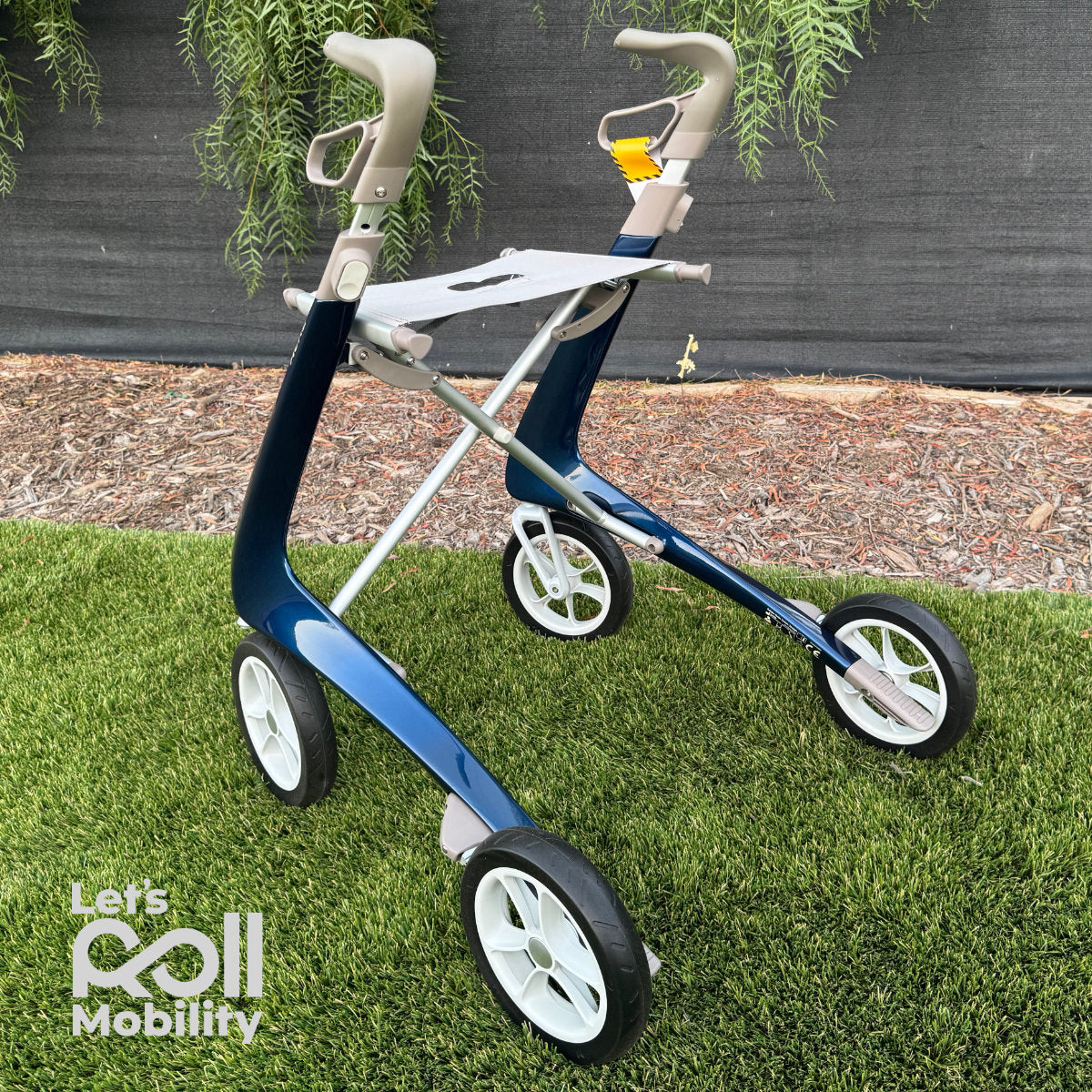 Royal Blue byACRE Ultralight rollator close up in shade