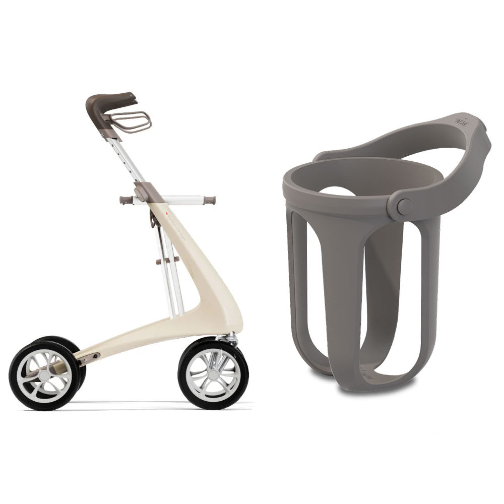 byACRE Ultralight Oyster White Walker with Cup Holder Bundle