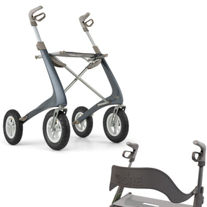 Midnight Blue byACRE Overland Rollator with backrest Bundle 