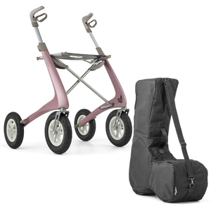 Rose Gold byACRE Overland Rollator with travel bag Bundle 