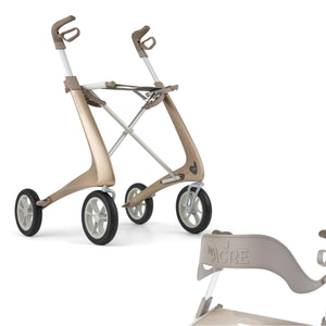 Champagne Gold byACRE Ultralight Rollator with backrest Bundle 